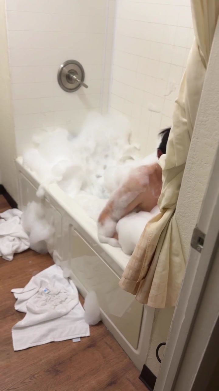 Road Trip Restroom Piss and Fuck, Bubble Bath and Risky Hotel Sex