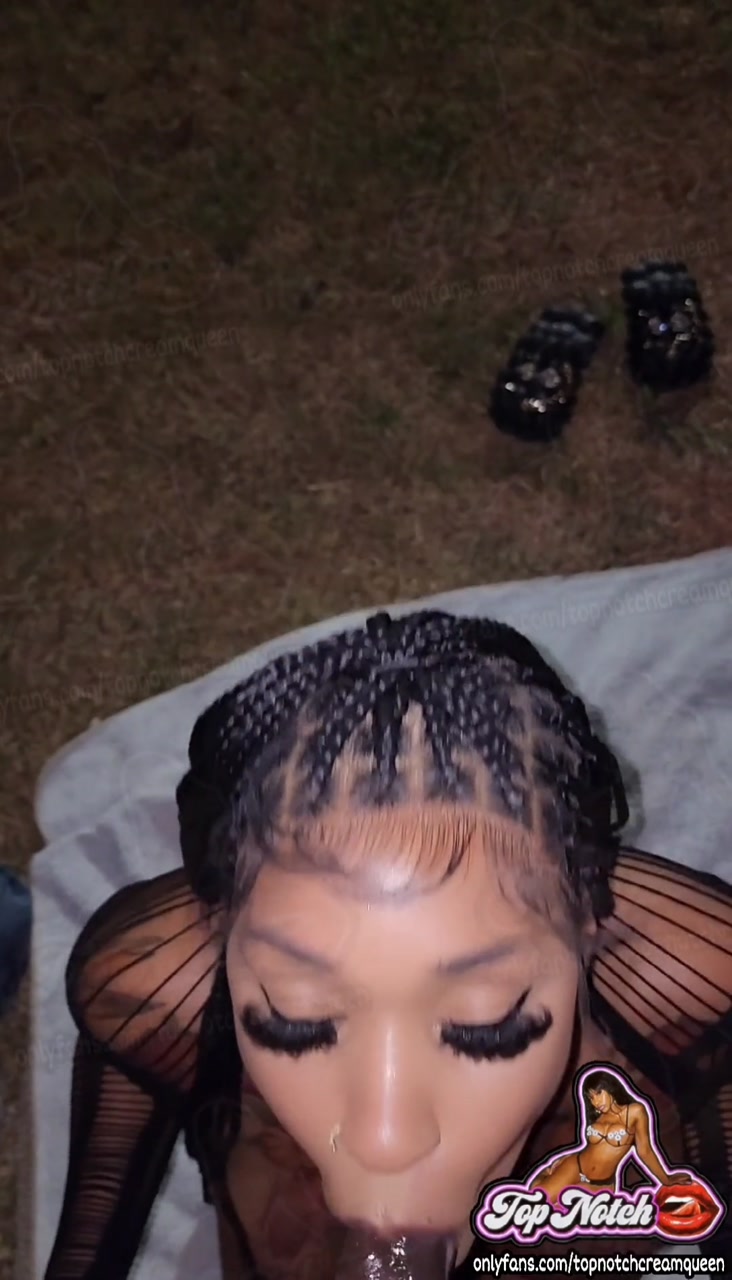 Hot Ebony Stuffing BBC Down Her Throat And Sucking Balls With Tons Of Spit