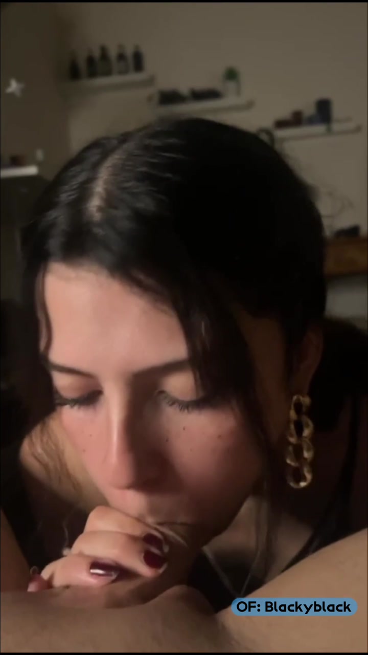 My stepsister is an unfaithful whore, she choked on my cock and made an anime face (ahegao)