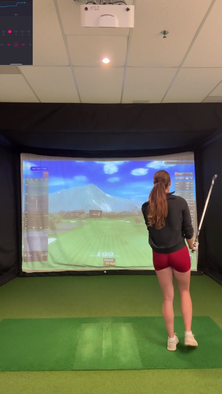 Using my lush at the Golf Simulator!! I think it affected my swing 😂